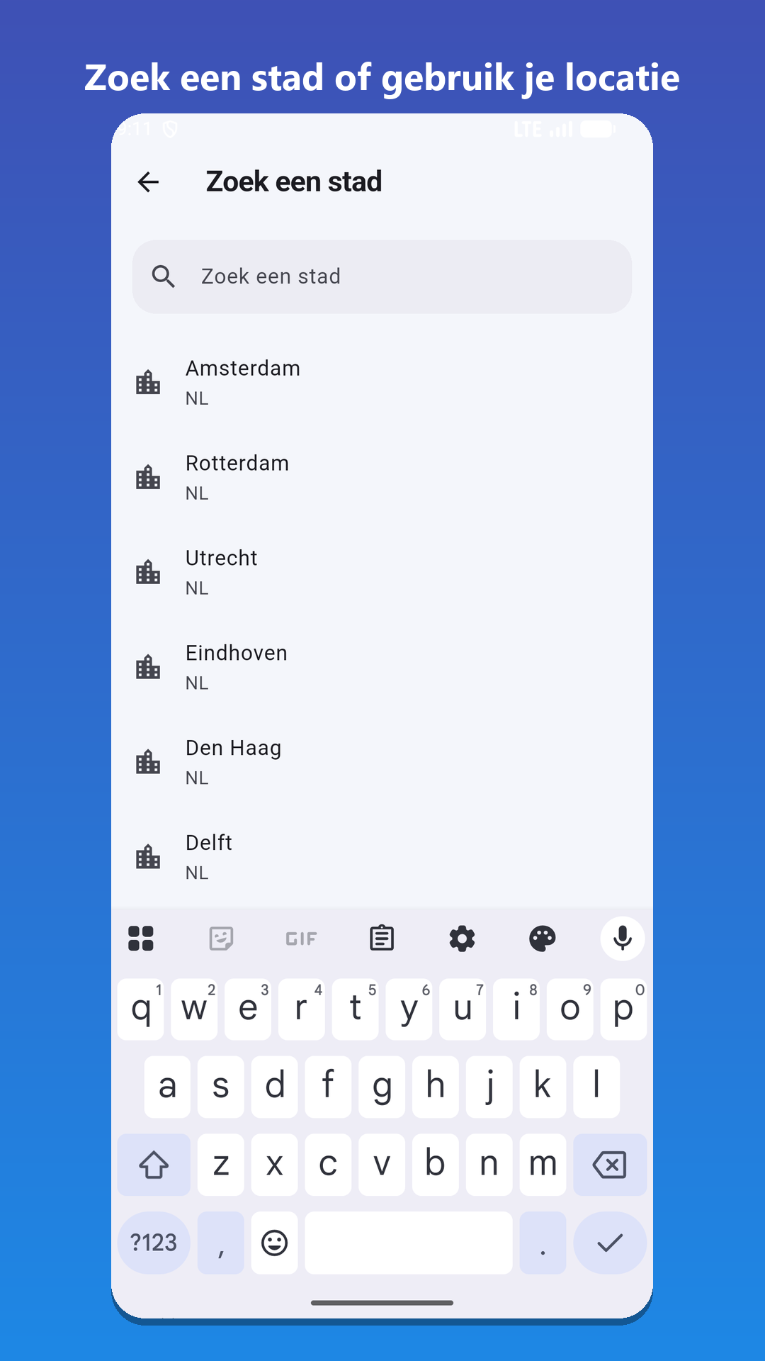 Neerslagradar op de kaart